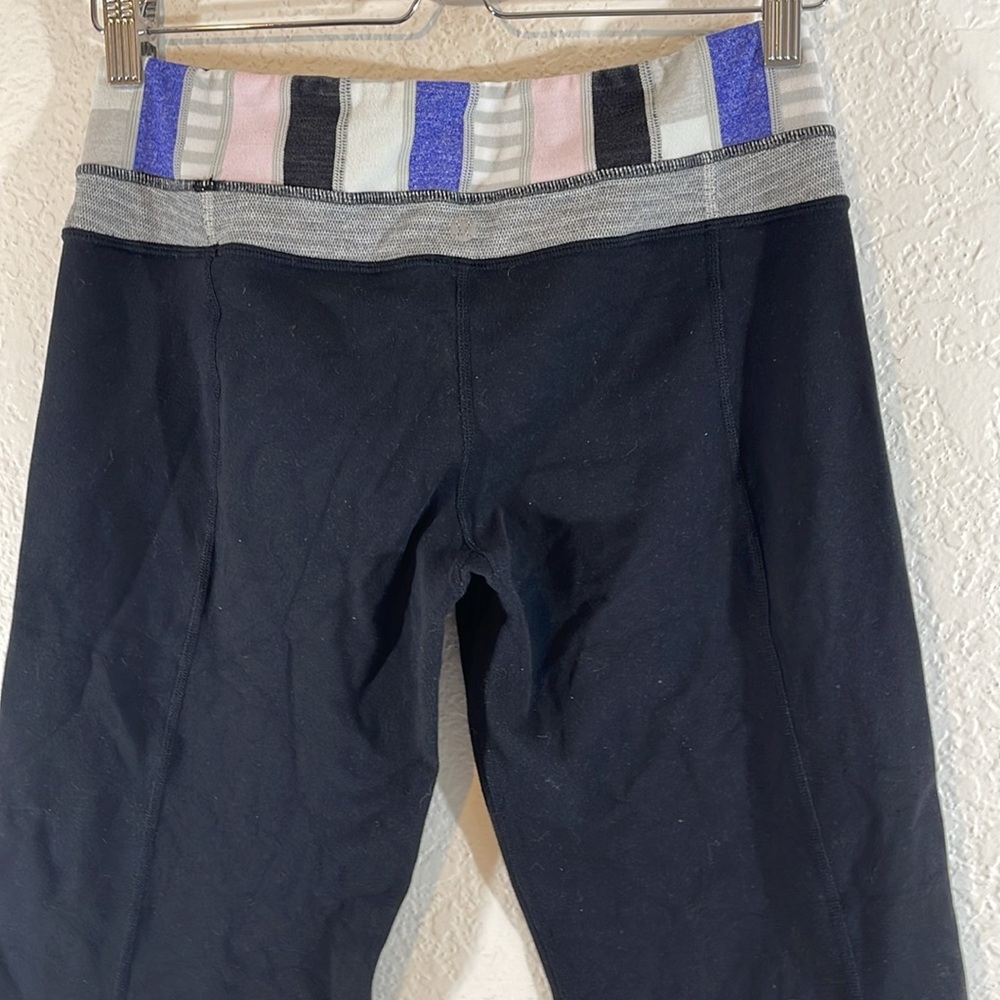 Lululemon Pants Women 8 Black Groove Cropped Wide Leg Active Gym Workout Yoga - Picture 5 of 7